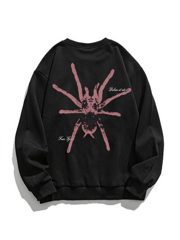 Men's Letter Spider Print Long Sleeve Tee-1