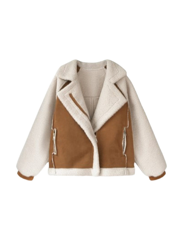 Lambswool Suede Patch Loose Jacket-5