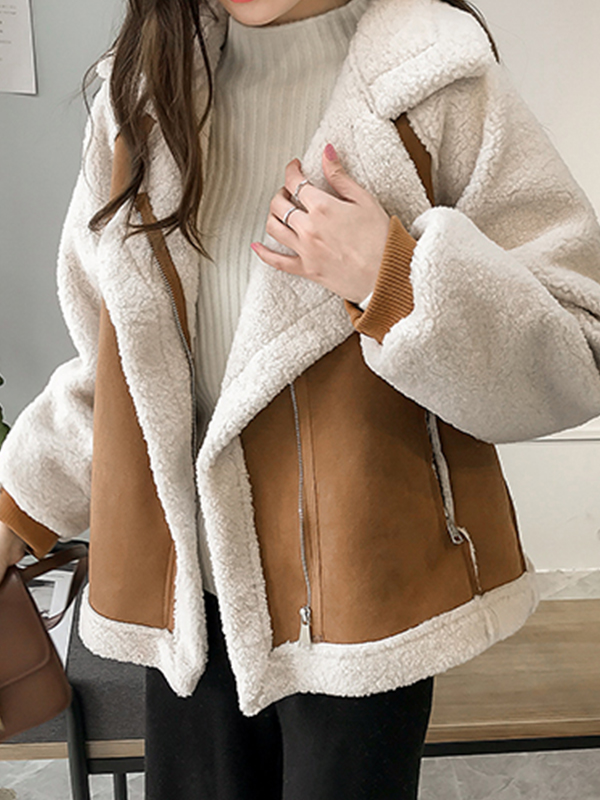 Lambswool Suede Patch Loose Jacket-3