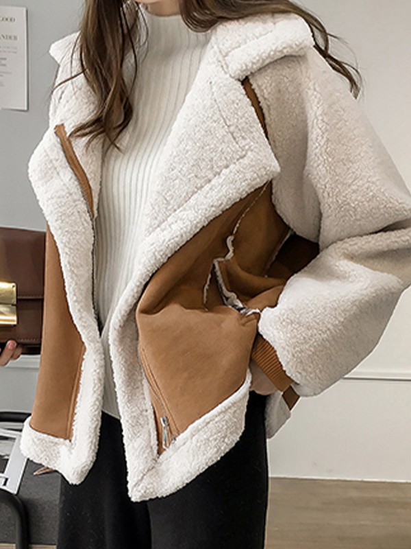 Lambswool Suede Patch Loose Jacket-2