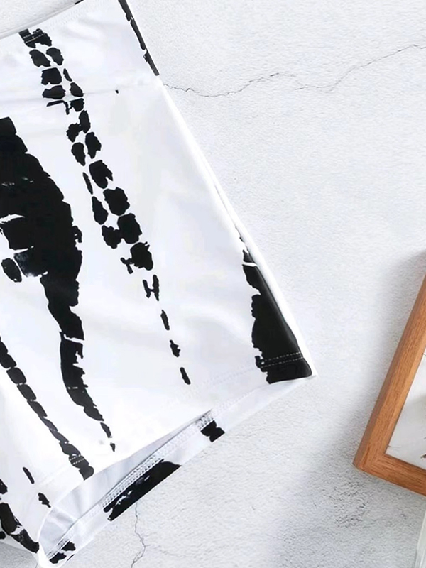 Irregular Print Tie Up Cami Top&Shorts Binikis-3